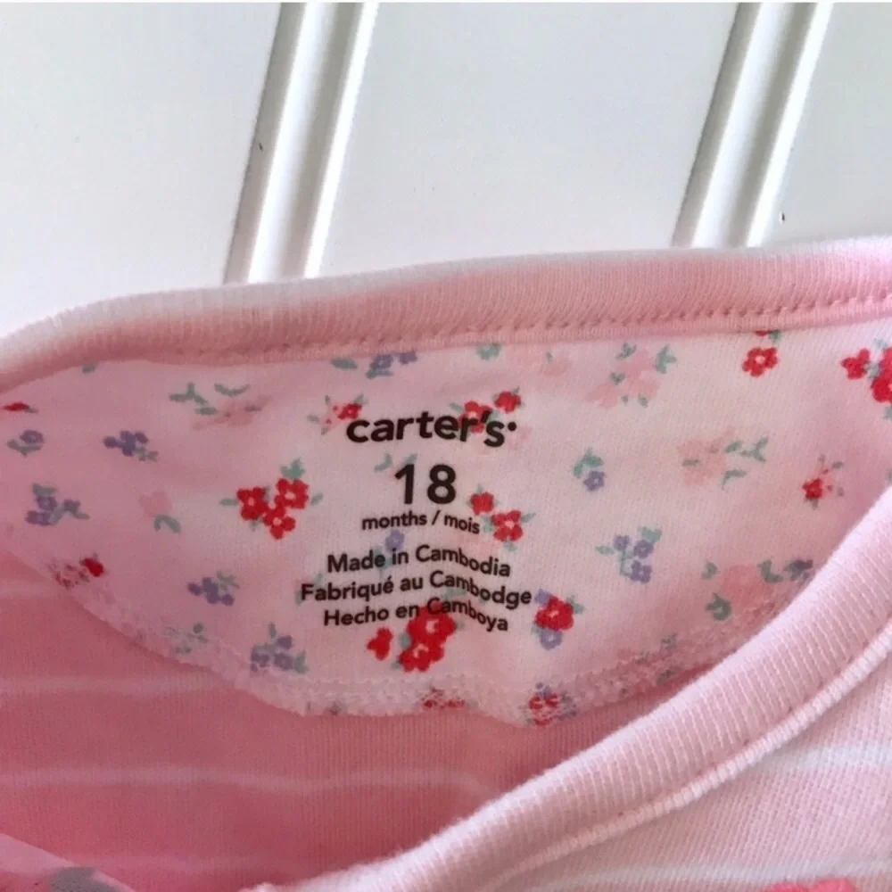•Carters• floral striped onesie